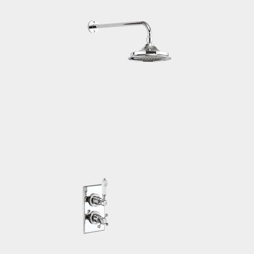Trent 1: Thermostatic Single Outlet Concealed Shower Valve with Fixed Shower Arm by Burlington