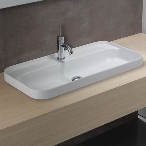 Slim 600 Semi-Recessed Basin by Michel César