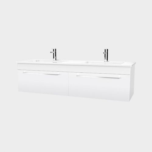 Zara 1500 Wall-Hung Double Bowl Vanity 2 Drawers by VCBC