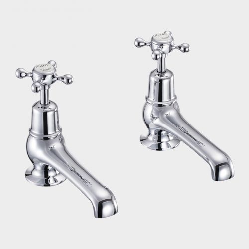 Claremont Bath Tap Deck Mounted 12.5cm in Chrome/White by Burlington