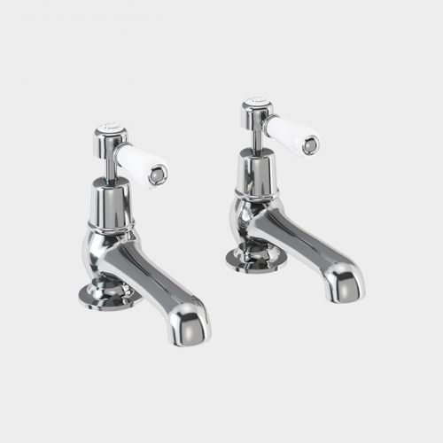 Kensington Bath Tap Deck Mounted 12.5cm in Chrome/White by Burlington