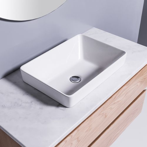 Sleek Rectangle Semi-Recessed Basin by Michel César