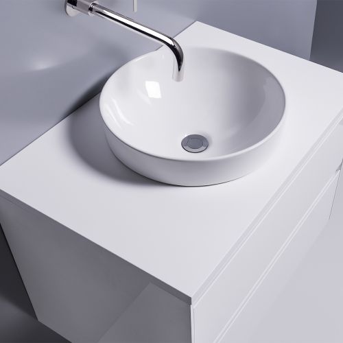 Sleek Round Semi-Recessed Basin by Michel César