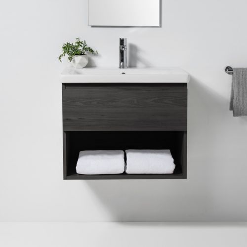 Soft 650 Wall-Hung Vanity 1 Drawer & Open Shelf by VCBC