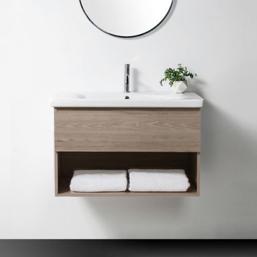 Soft 800 Wall-Hung Vanity 1 Drawer & Open Shelf by VCBC