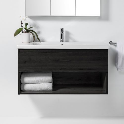 Soft 1000 Wall-Hung Vanity 1 Drawer & Open Shelf by VCBC