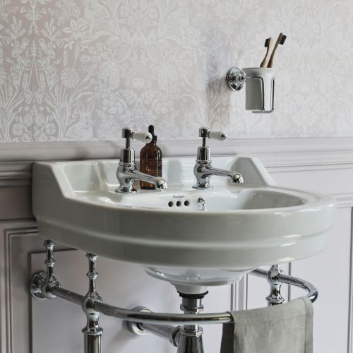 Edwardian Round 560 Basin & Chrome Wash Stand by Burlington