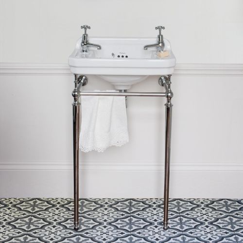 Edwardian Rectangle 510 Cloakroom Basin & Wash Stand by Burlington