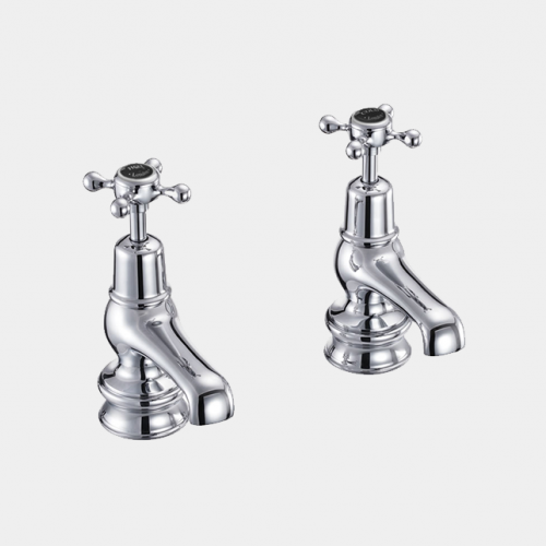 Claremont Regent Basin Tap 7.5cm in Chrome/Black by Burlington