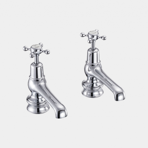 Claremont Regent Basin Tap 12.5cm in Chrome/White by Burlington