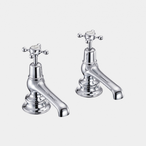 Claremont Regent Bath Tap Deck Mounted 12.5cm in Chrome/White by Burlington