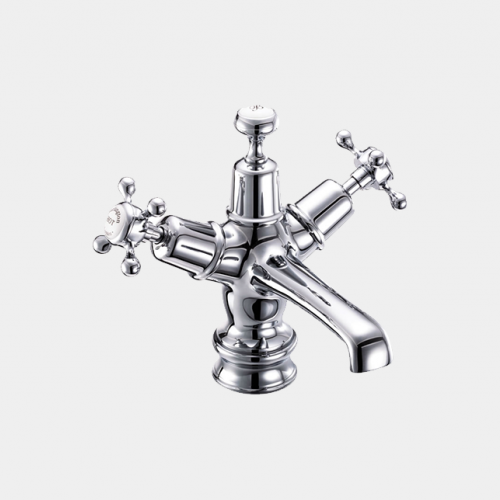 Claremont Regent Basin Mixer in Chrome/White With Click Clack Waste by Burlington