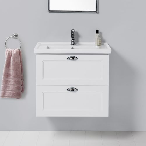 English Classic 600 Wall-Hung Vanity 2 Drawers by Burlington