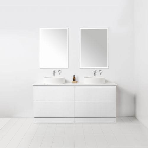 Soft Solid Surface 1760 Floor Standing Vanity Double Bowls 4 Drawers by VCBC