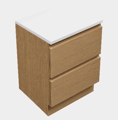 Laundry Cabinet 600, 2 Drawers (Benchtop Sold Separately) by Laundry