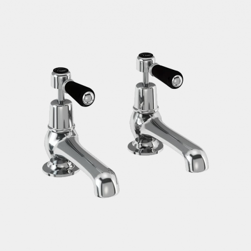 Kensington Bath Tap Deck Mounted 12.5cm in Chrome/Black by Burlington