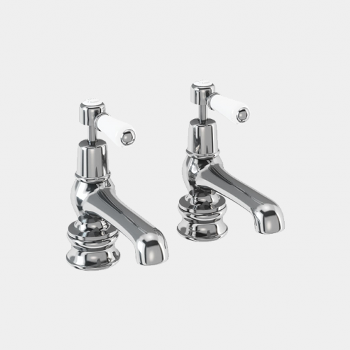 Kensington Regent Bath Tap Deck Mounted 12.5cm in Chrome/White by Burlington