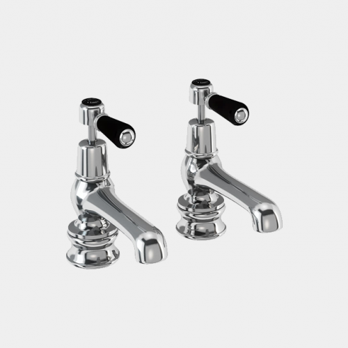 Kensington Regent Bath Tap Deck Mounted 12.5cm in Chrome/Black by Burlington