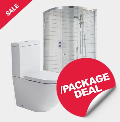 Rest Toilet and Lucca Quadrant Sliding Shower Package, Outlet Special by VCBC