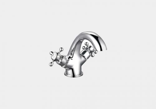 Gooseneck Basin Mixer in Chrome/White by Burlington