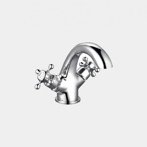 Gooseneck Basin Mixer in Chrome/White by Burlington