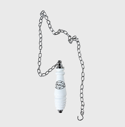 Toilet White Cermaic Pull Handle and Chain for C5 Cistern by 
