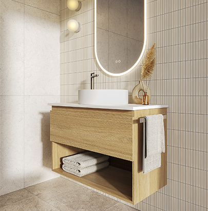 Soft Solid Surface 1 Drawer 1 Open Shelf by VCBC