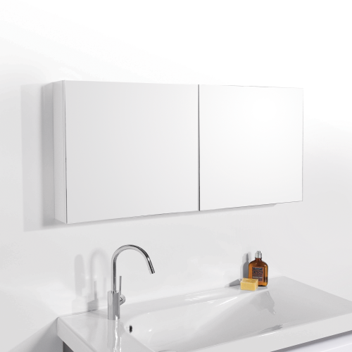 Cube 1000 Mirror Cabinet - 2 Doors, 4 Shelves by Michel César