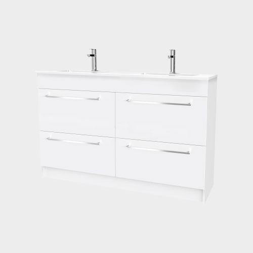 Zara 1200 Floor-Standing Double Bowl Vanity 4 Drawers by VCBC