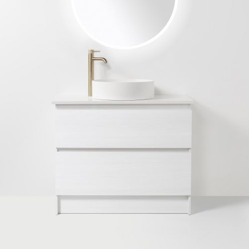 Soft Solid Surface 800 Floor Standing Vanity 2 Drawers by VCBC