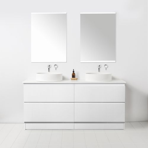 Soft Solid Surface 1550 Floor Standing Vanity Double Bowls 4 Drawers by VCBC