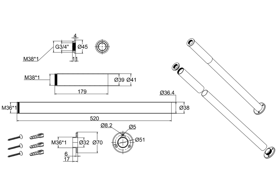 Bath Stand Pipes