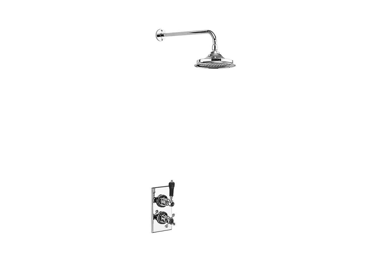 Trent Thermostatic Single Outlet Concealed Shower Valve with Fixed Shower Arm