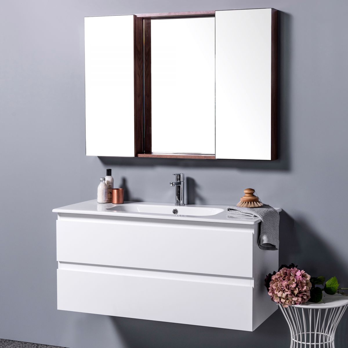 Qubo 900 Wall-Hung Vanity, 2 Drawer