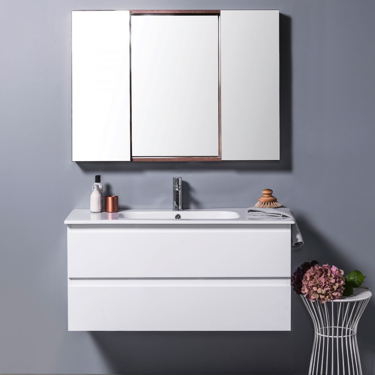 Qubo 900 Wall-Hung Vanity, 2 Drawer