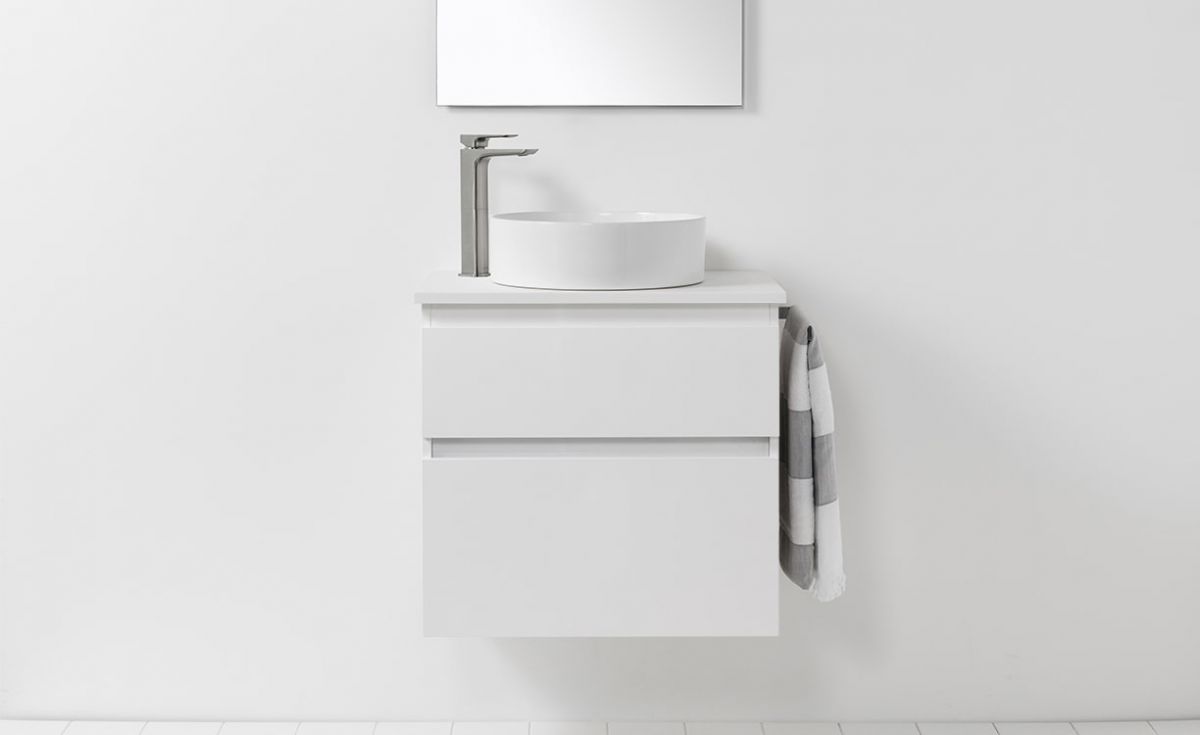 Soft Solid Surface 650 Wall-Hung Vanity 2 Drawers