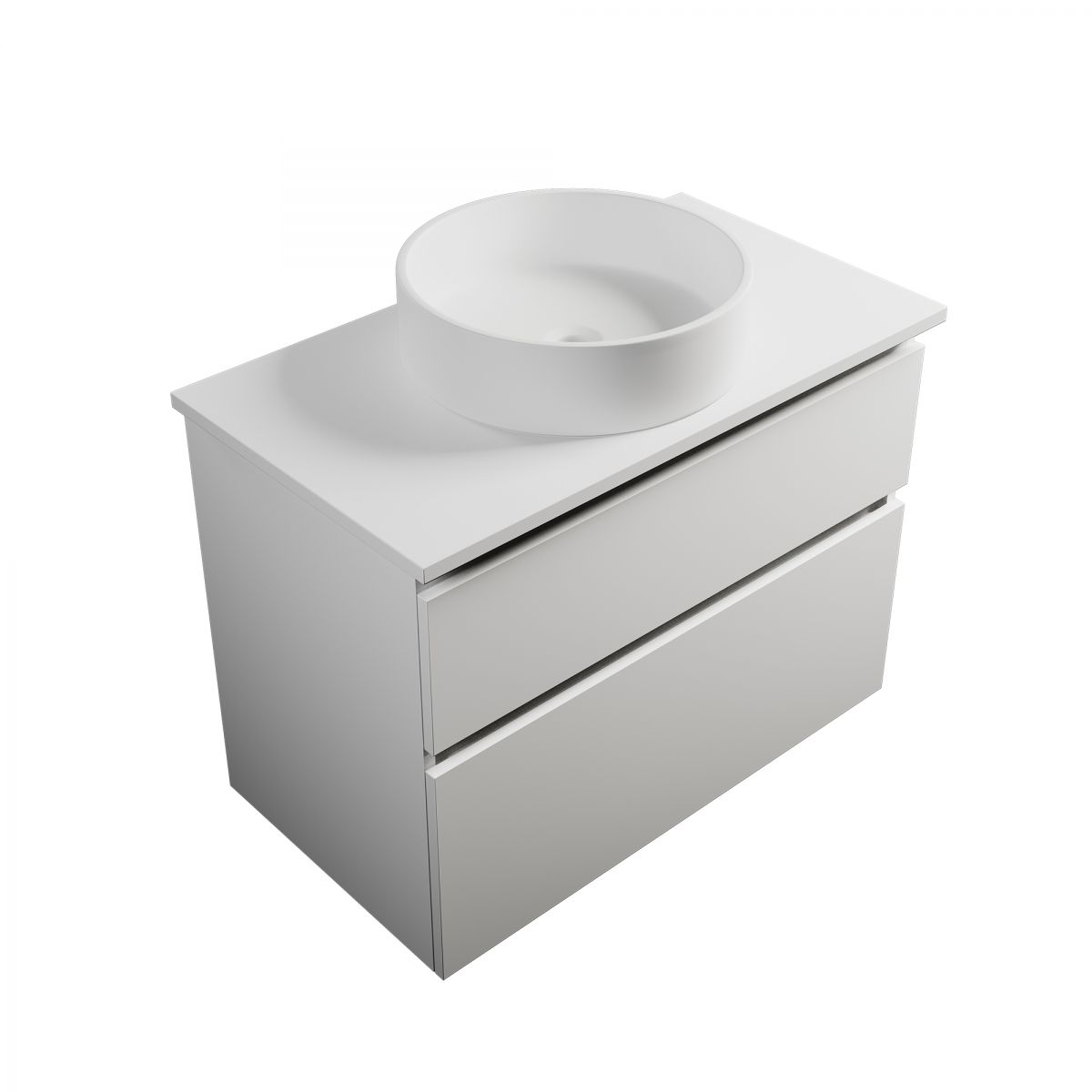 800 Wall-Hung Vanity, 2 Drawers, White