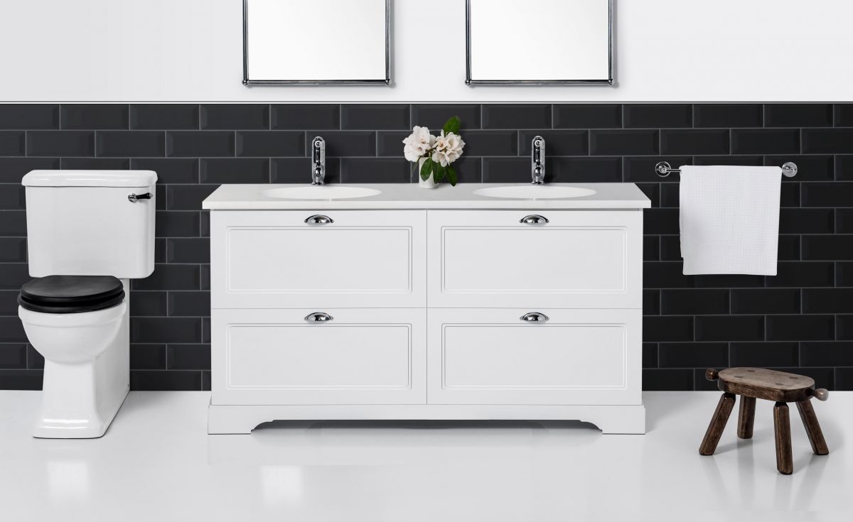 English Classic 1550 Floor Standing Vanity Double Bowl 4 Drawers