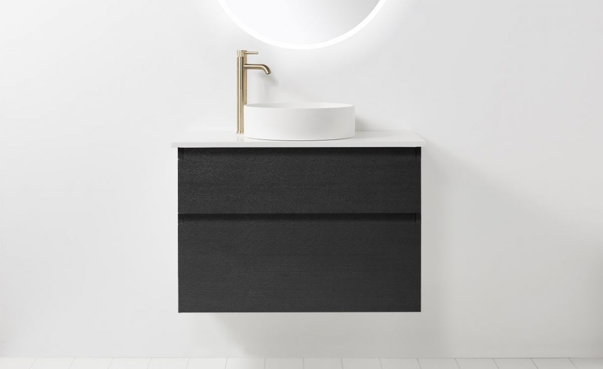 Soft Solid Surface 800 Wall-Hung Vanity 2 Drawers