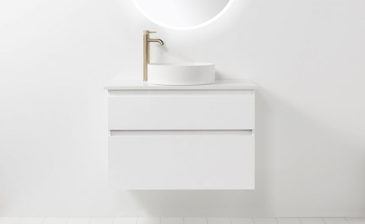 Soft Solid Surface 800 Wall-Hung Vanity 2 Drawers