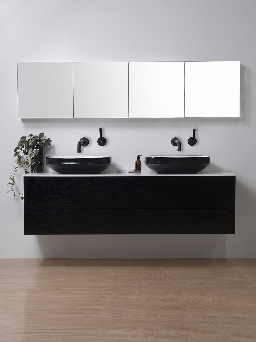 Abito Black Counter Top Basin • Bath Co