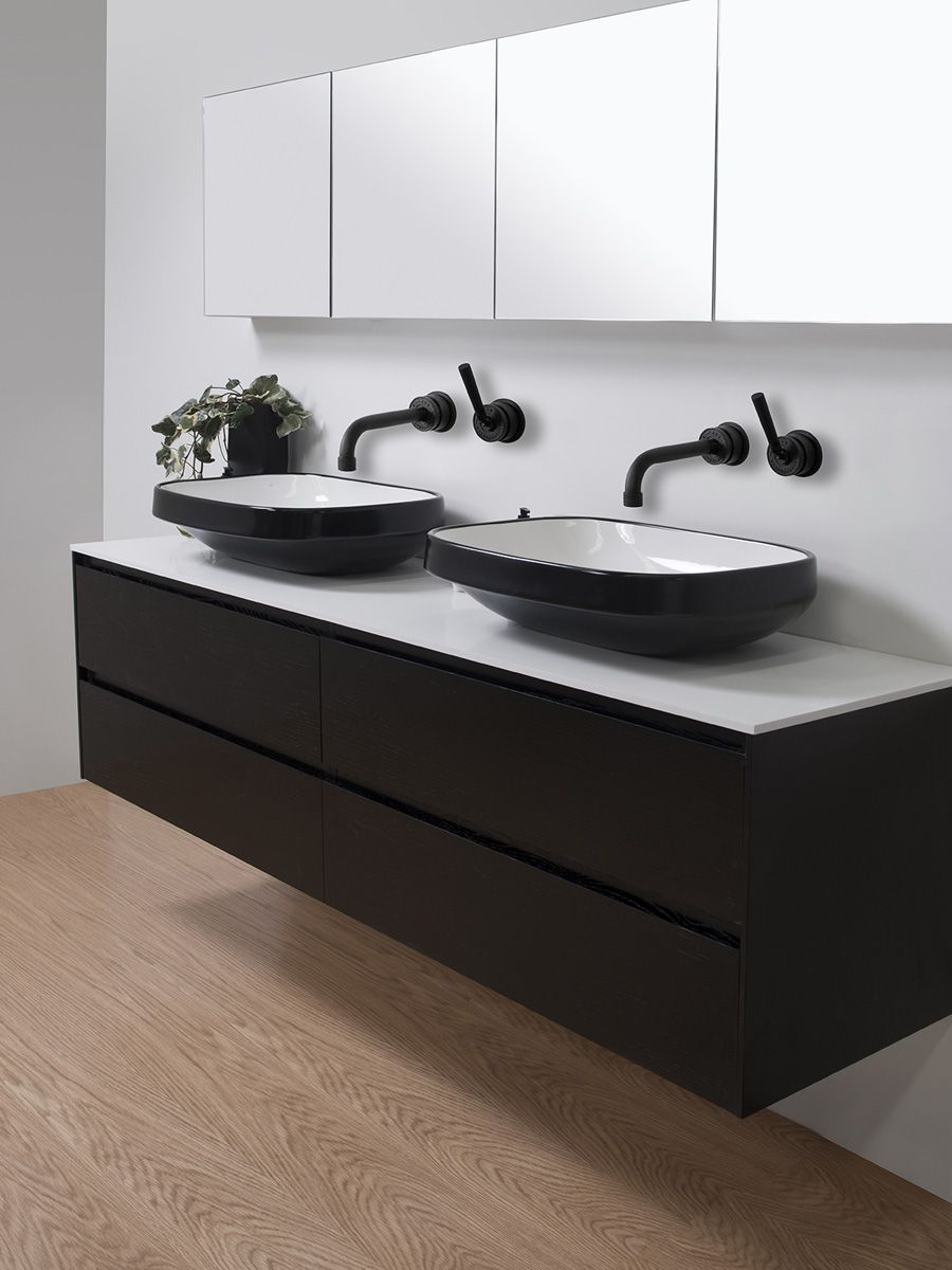 Abito Black Counter Top Basin • Bath Co