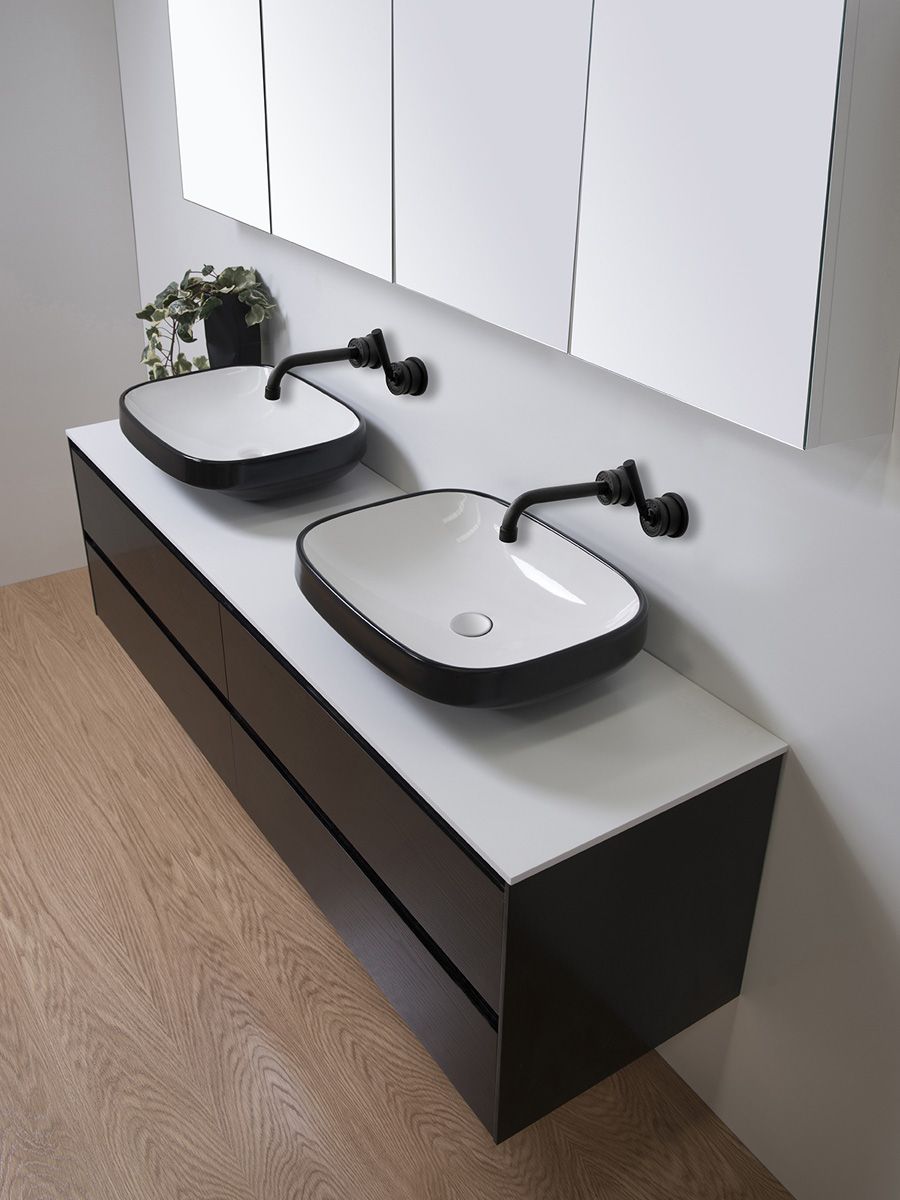 Abito Black Counter Top Basin • Bath Co