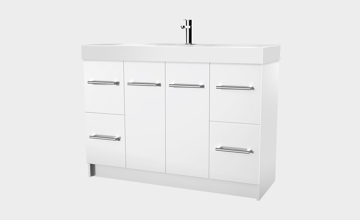 Splash 1200 Floor-Standing Vanity 2 Doors 4 Drawers