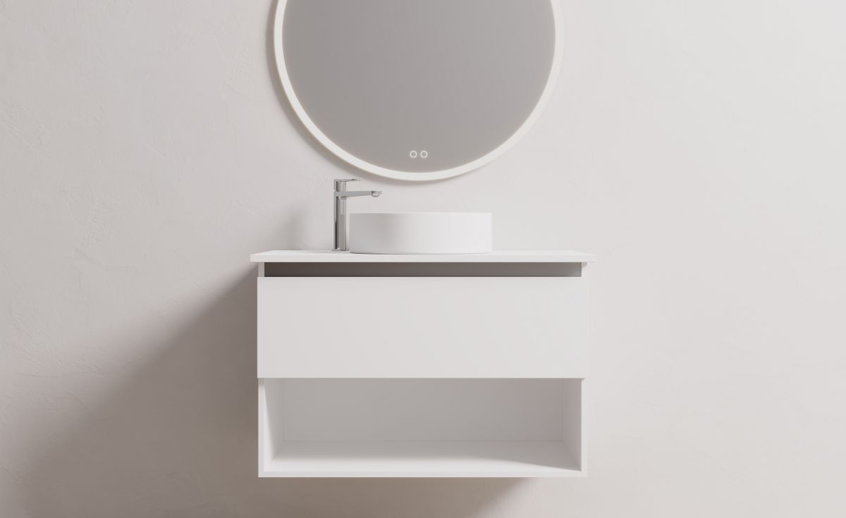 Soft Solid Surface 1 Drawer 1 Open Shelf