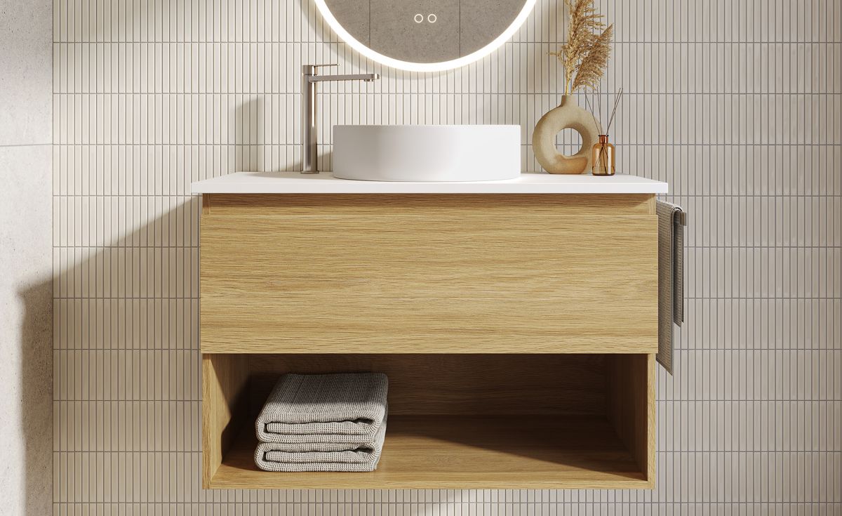 Soft Solid Surface 1 Drawer 1 Open Shelf