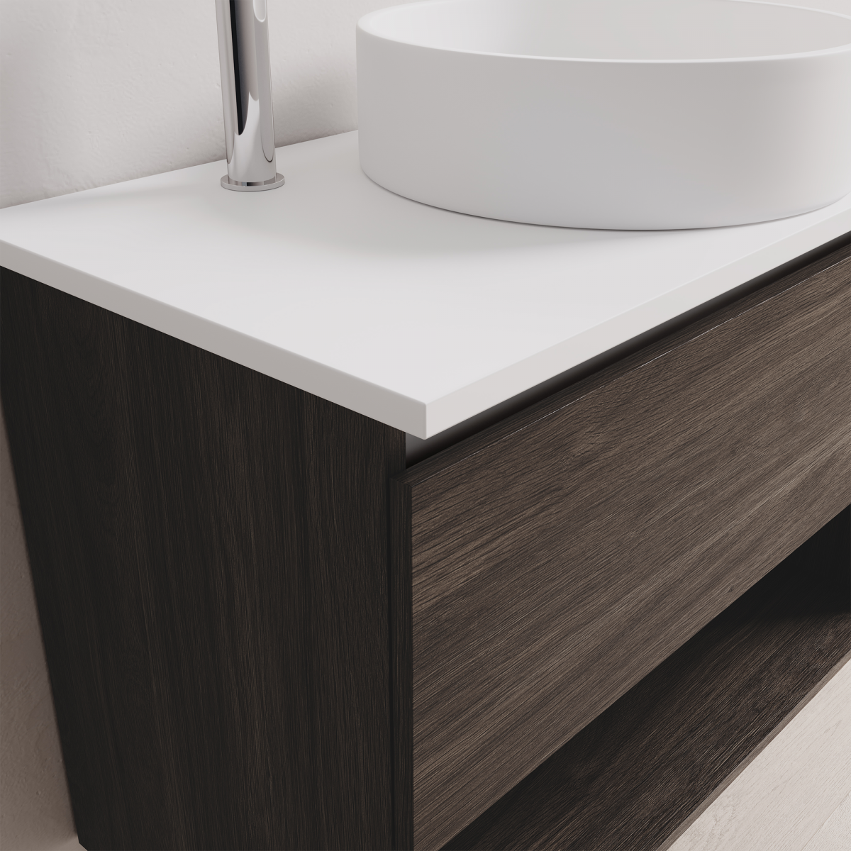 Soft Solid Surface 1 Drawer 1 Open Shelf