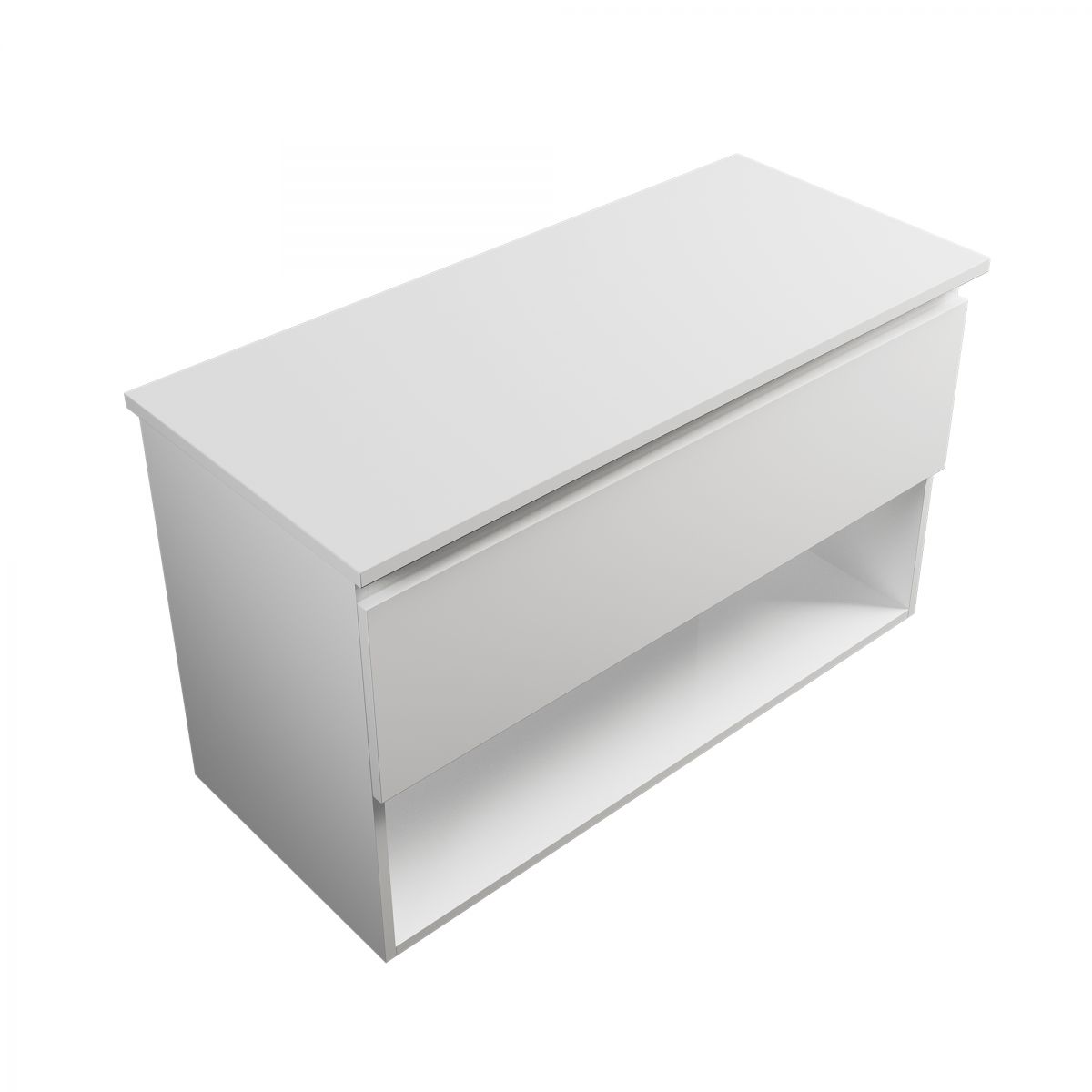 1000 Wall-Hung Vanity, 1 Drawer, 1 Open Shelf