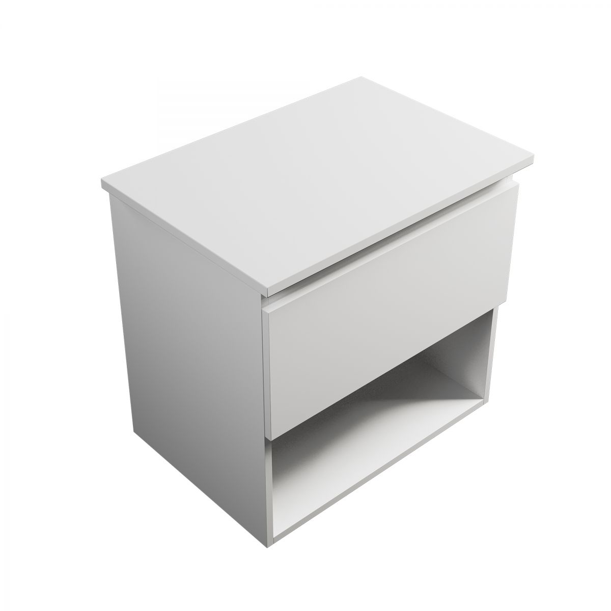 650 Wall-Hung Vanity, 1 Drawer, 1 Open Shelf,