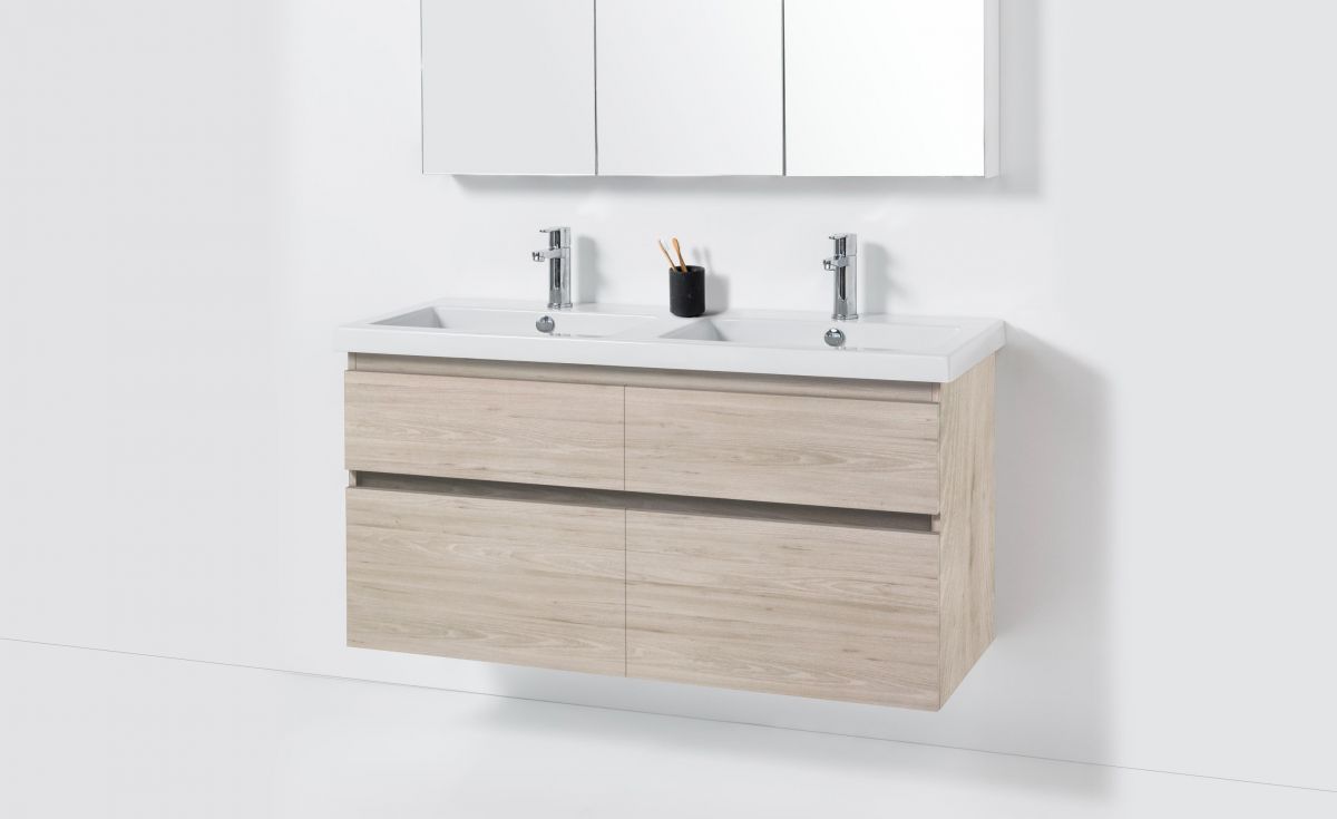 Cangas 1200 Wall-Hung Vanity Double Bowl 4 Drawers